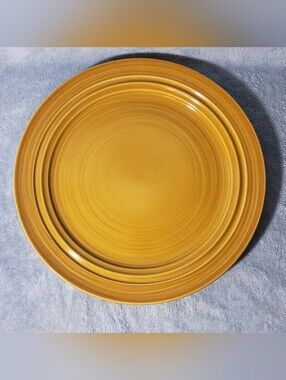 (1) Harper Collection By Noble Excellence Stoneware Plates Golden Rustic Yellow